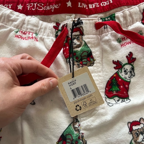 PJ Salvage Women’s Flannel Pajama Bottoms in Ivory, size S, NWT - Picture 5 of 8